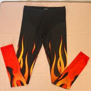 WIDOW Hell and Back Mesh Flame Leggings Size Large